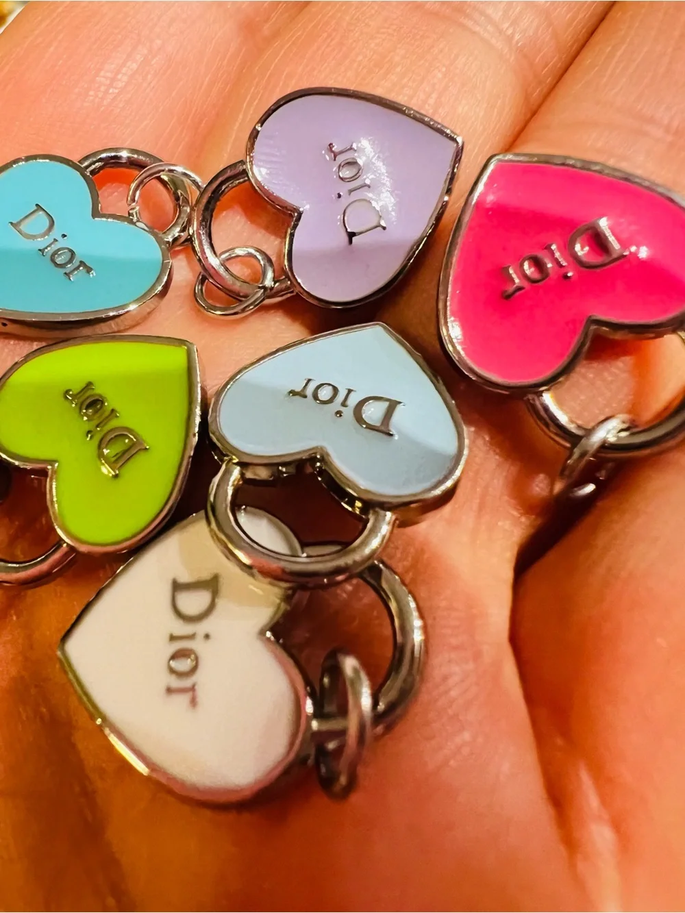 Unbranded set of 6 bundle Heart Enamel Charm Set — Multicolor Hearts